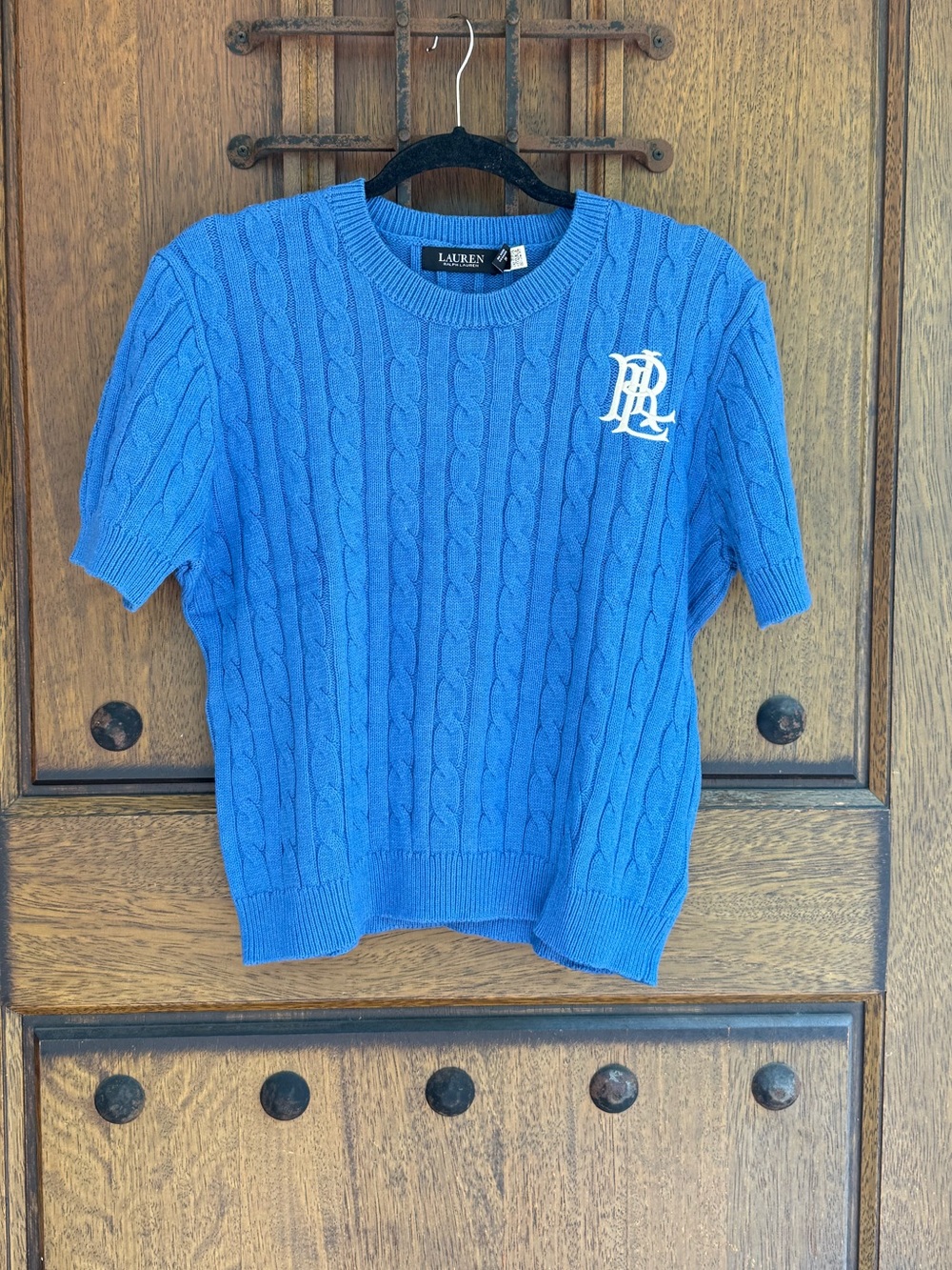 Ralph Lauren Blue Cable-Knit Crewneck Sweater Size XL